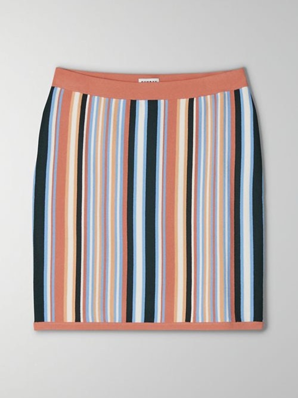 Aritzia Striped Two-Piece Crop Top & Mini Skirt — Rust, Navy, White, Light Blue